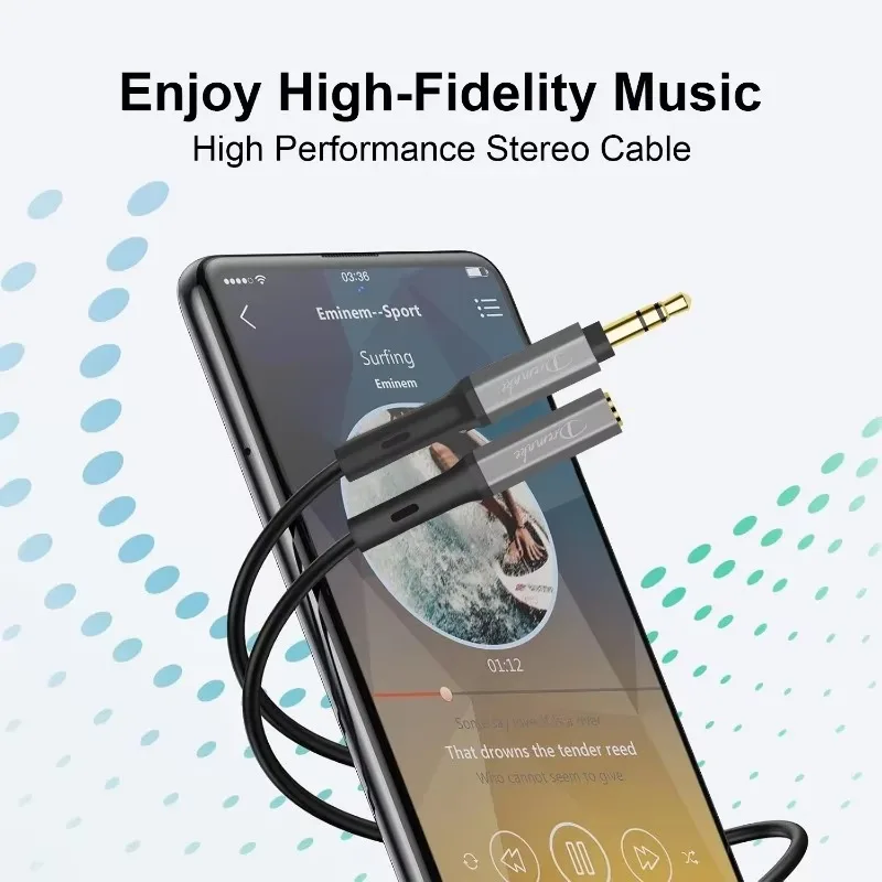 Cable adaptador macho a hembra de 1/8 "y 3,5mm TRS estéreo Premium Cable auxiliar de Audio chapado en oro para estéreo de coche o sistema de sonido HiFi doméstico - imagen 5