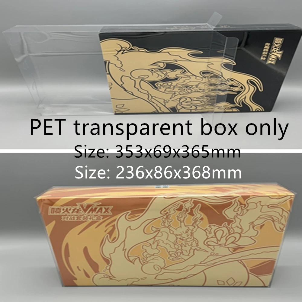 Caja de almacenamiento transparente a prueba de polvo para Pokémon Charizard, estuche protector de plástico para exhibición de tarjetas, cajas transparentes PTCG PET
