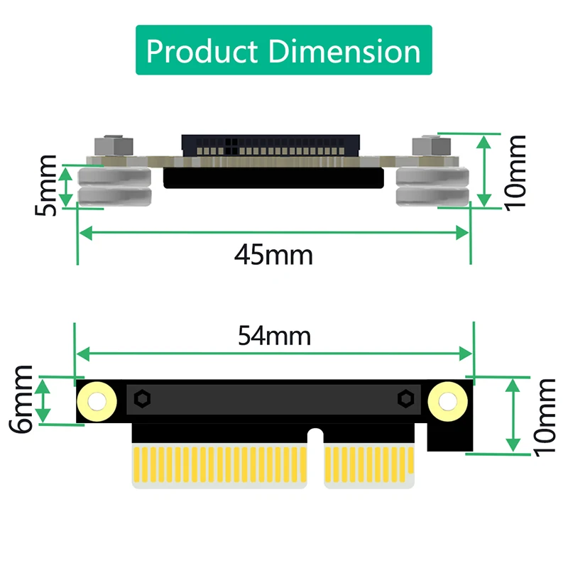 Cable de extensión de placa de expansión con almohadilla magnética, 10cm, M.2 NVME Key M a PCI Express X4, compatible con 2230, 2242, 2260, 2280, M2 NVME SSD - imagen 4