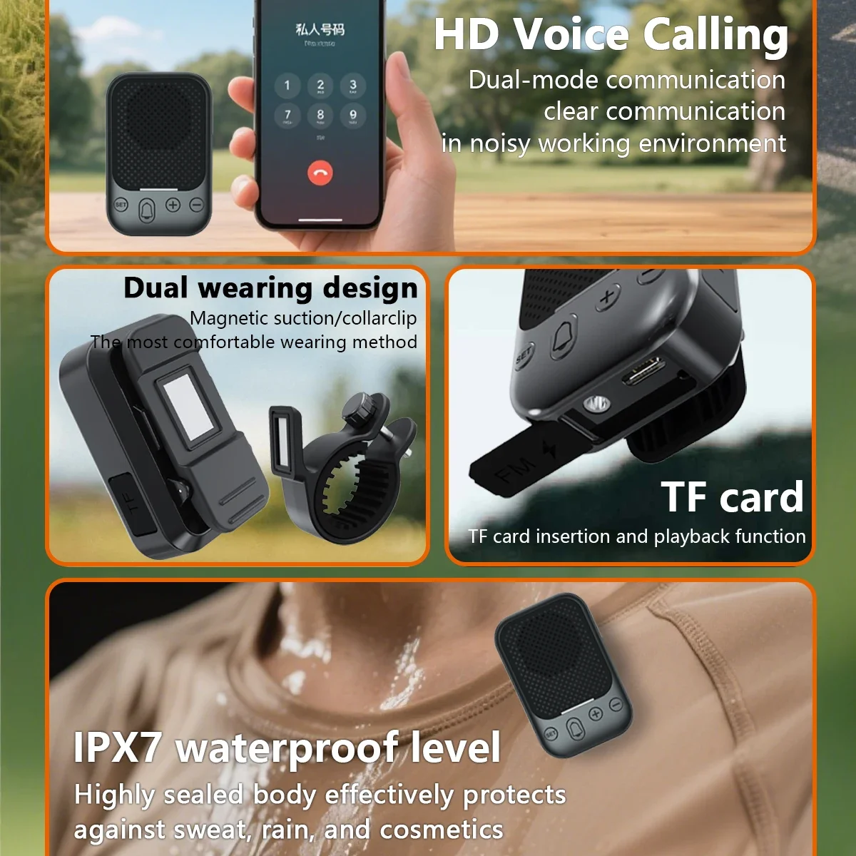 Altavoces inalámbricos BT, minialtavoz portátil con soporte para montar, sonido envolvente estéreo, adecuado para regalos de ciclismo al aire libre - imagen 3