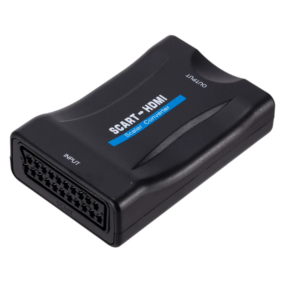 Grwibeou 1080P adaptador convertidor de vídeo Compatible con SCART a HDMI para HDTV DVD para Sky Box STB Plug and Play con adaptador de corriente CC - imagen 4
