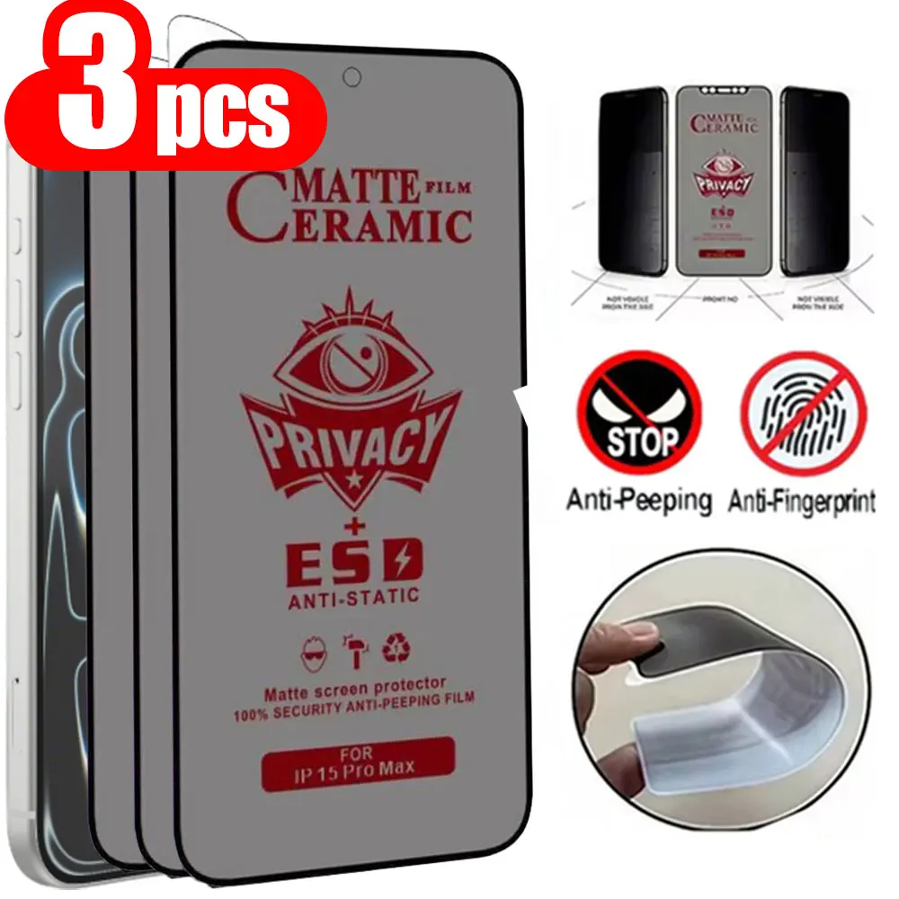 Protector de pantalla de privacidad de cerámica mate, 1-3 uds., para Samsung A17 5G A16 A15 S25 Ultra S24 S23 Plus S22 S21 FE A14 A13 A07 A06 A05 - imagen 2