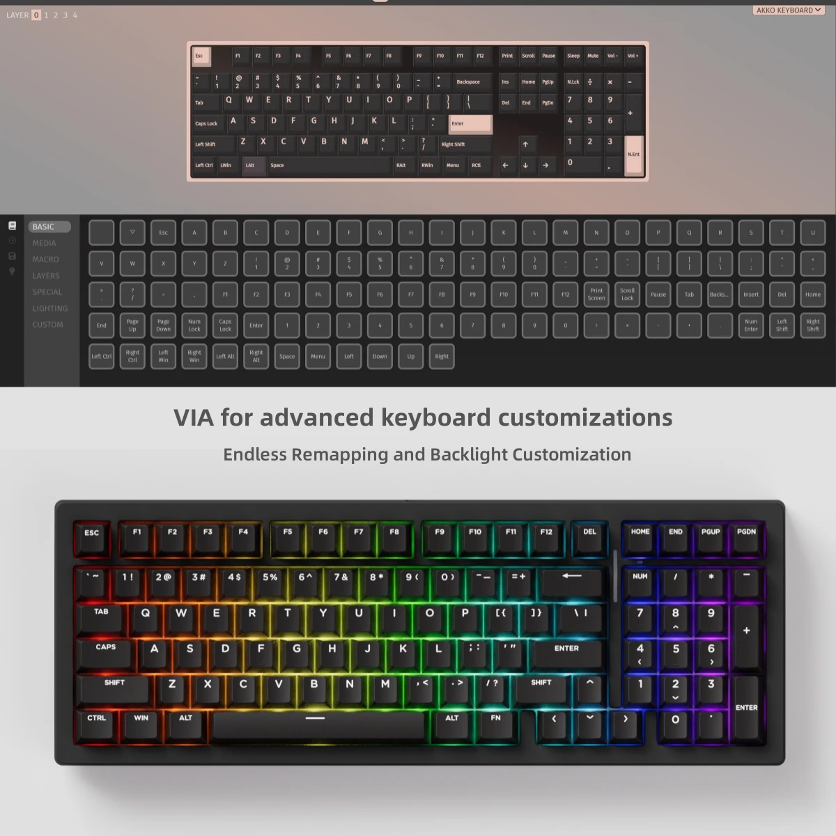 MonsGeek M2 V5 a través de teclado mecánico/Kit Barebone 1800 de aluminio tamaño compacto Rápido desmontaje RGB Hot Swap tri-modo teclado - imagen 3