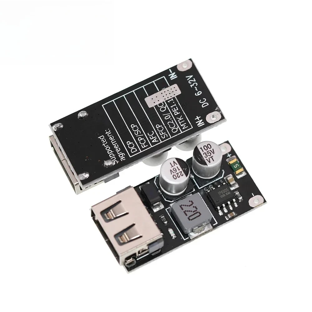 Módulo reductor de CC USB QC2.0/3,0 DC-DC convertidor reductor módulo reductor de carga 6-32V 9V 12V 24V circuito de carga rápida - imagen 5