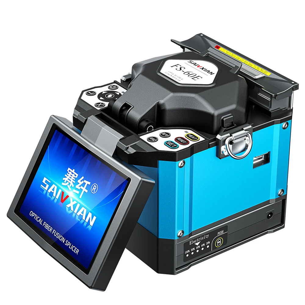 SAIXIAN-máquina de empalme de fibra óptica, empalmador de fusión de fibra óptica, kits de herramientas de soldadura rápida, multilenguaje FTTH, FS-60E Original, nuevo - imagen 5