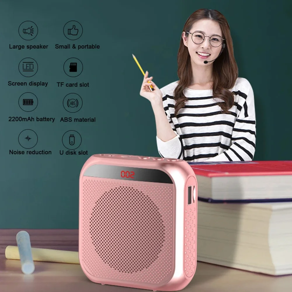 Amplificador de voz portátil, Mini altavoz de Audio multifuncional con micrófono, altavoz recargable, amplificador de sonido para profesores - imagen 5