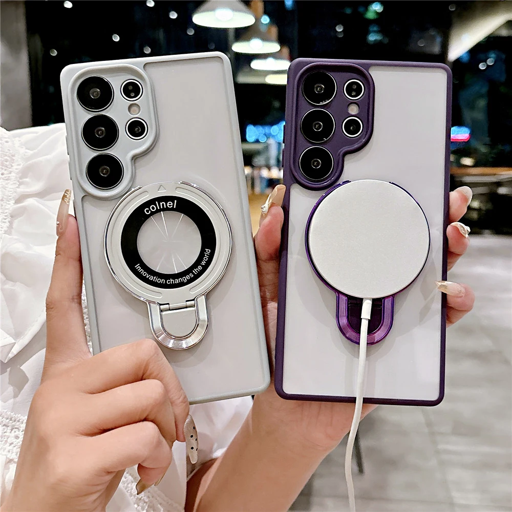 Funda de teléfono con soporte plegable a prueba de golpes para Samsung A52 A53 A32 A22 A12 A13 A23 A33 A02S A03S 4G 5G, cubierta dura transparente acrílica - imagen 5