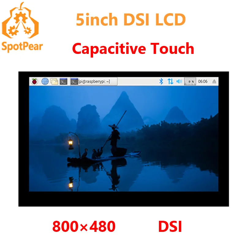 Módulo de pantalla táctil capacitiva LCD DSI de 5 pulgadas, 800x480 para Raspberry Pi