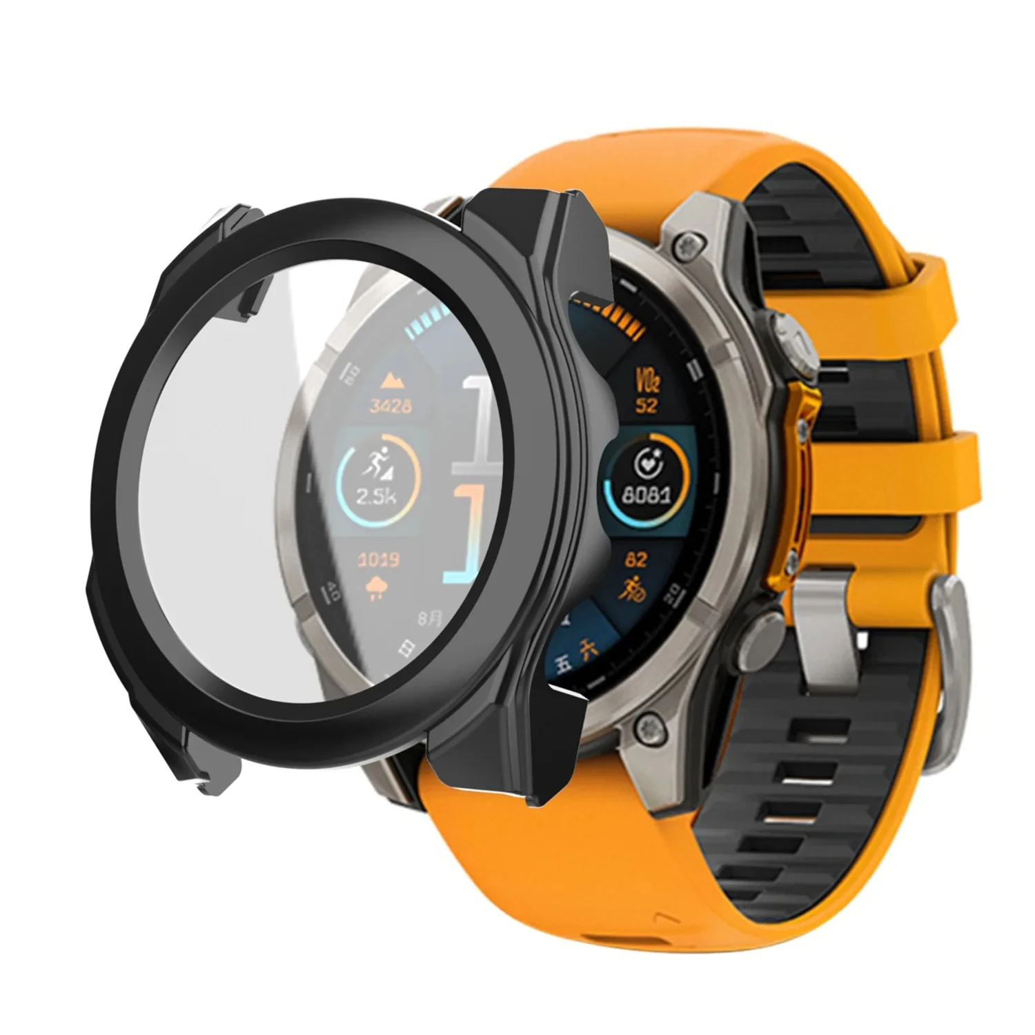Vidrio templado + funda para Garmin Fenix 8 43mm/47mm/51mm Protector de pantalla de parachoques integral de PC duro para fenix 8 cubierta protectora - imagen 2
