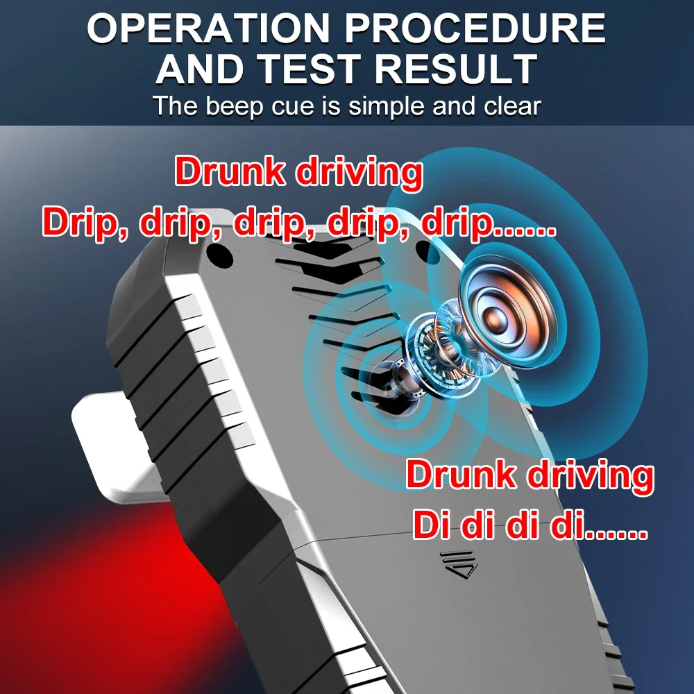 Probador de Alcohol portátil con transmisión de voz, pantalla LCD, analizador de Alcohol en el aliento, alcoholímetro, comprobador de conducción en estado de borracho para Personal - imagen 2