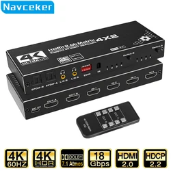Conmutador Matriz HDMI 4K 60Hz HDR ARC – SPDIF Audio para PS5