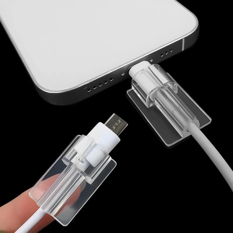 Protector transparente de silicona para Cable USB, organizador de cables, cubierta protectora de tubo para IPhone, 5 unidades - imagen 2
