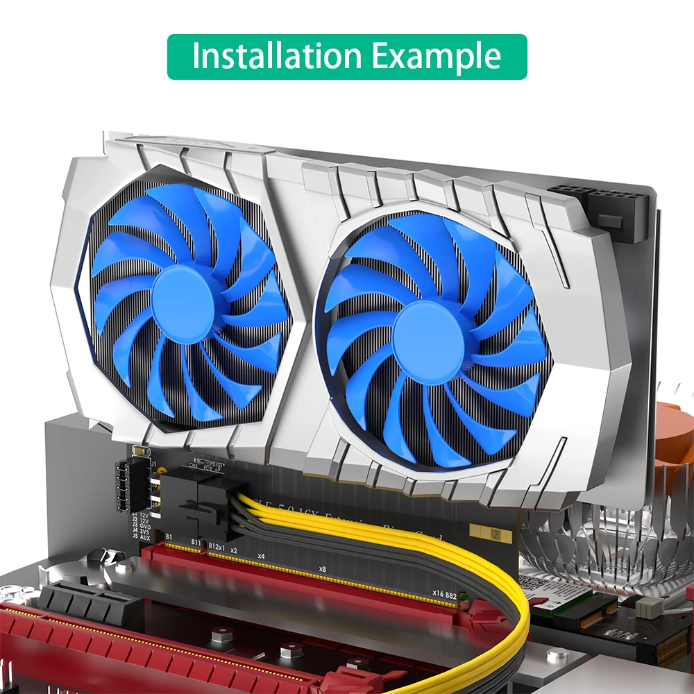 Tarjeta elevadora de extensión PCI-E x16, adaptador de prueba PCIe 5,0 x16, tarjeta protectora, compatible con fuente de alimentación externa - imagen 3