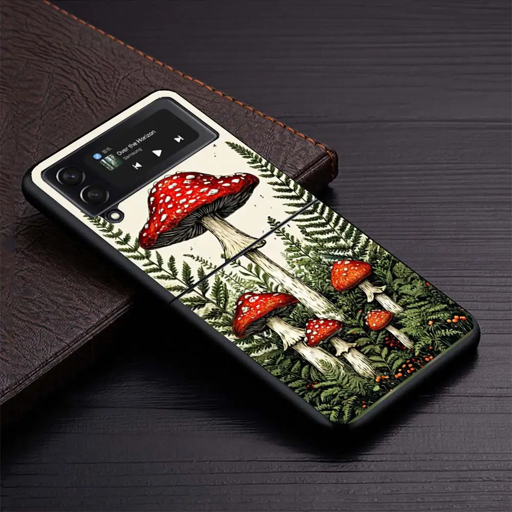 Fundas de teléfono negras con forma de seta colorida para Samsung Z Flip 7 6 5 4 3 Galaxy de lujo ZFlip7 ZFlip6 Flip5 Flip4 Flip3 funda Z Fli - imagen 4