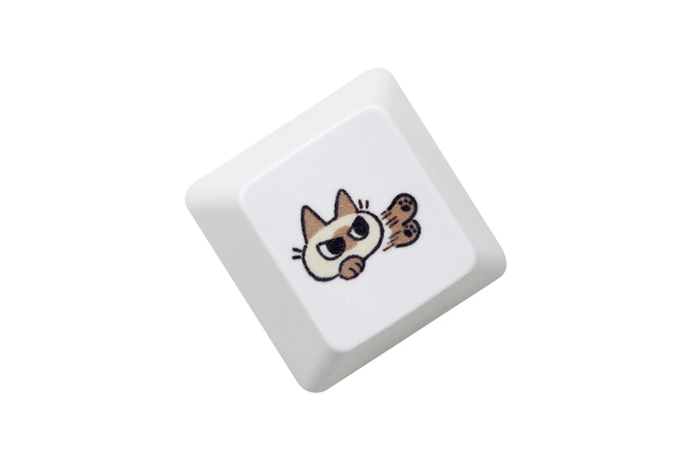 Lindo pequeño gato siamés Keycap Kitty Meme Keycap tinte subcama keycaps para mx stem Gaming teclados mecánicos blanco - imagen 3