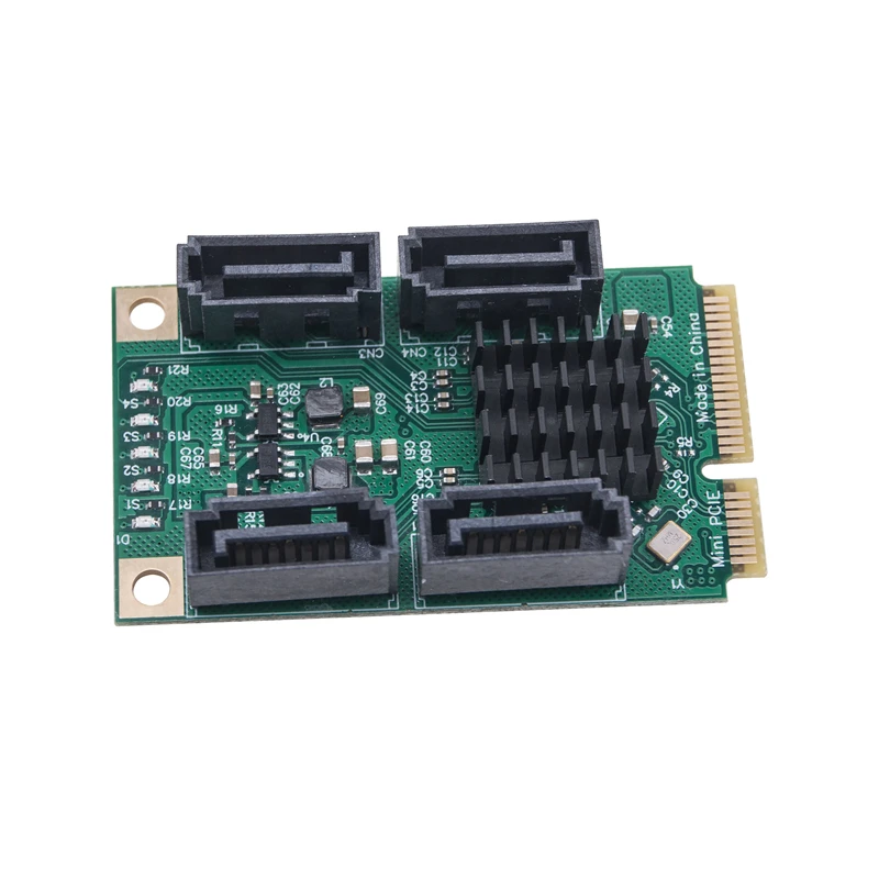 Mini PCIE a 4 puertos SATA tarjeta de expansión Riser SATA 3,0 adaptador de altura completa MPCI-E a Quad SATA HDD interfaz tarjeta adaptadora para PC - imagen 2
