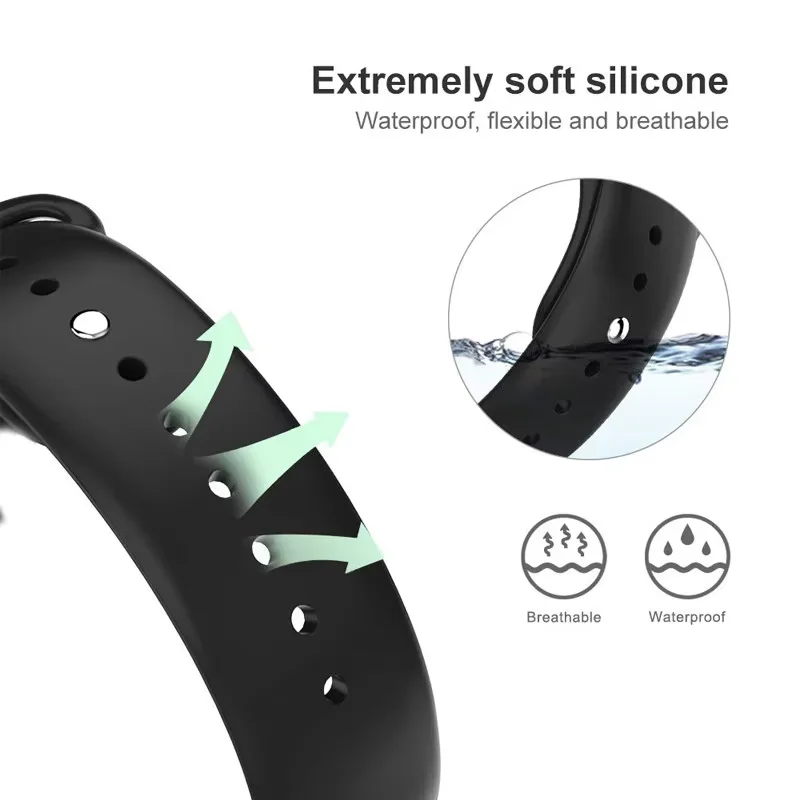 Correa deportiva de silicona para reloj Redmi 6 5 4, pulsera para Xiaomi Mi Band 9 Pro/8 Pro, Correa, accesorios de correa de reloj - imagen 2