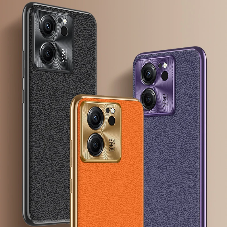 Funda de cuero PU de lujo para Xiaomi Mi 13T Pro, carcasa protectora trasera, lente de Metal, carcasa completa