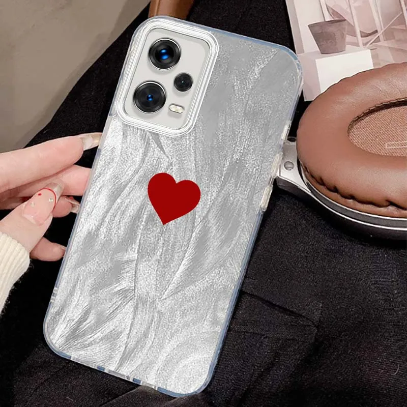 Funda de corazón de amor a la moda para Xiaomi Redmi 9 9A 9AT 9C 10A 9T 10 10X 11A 12C 12 13C 13R 14C funda de teléfono con textura de pluma principal - imagen 4