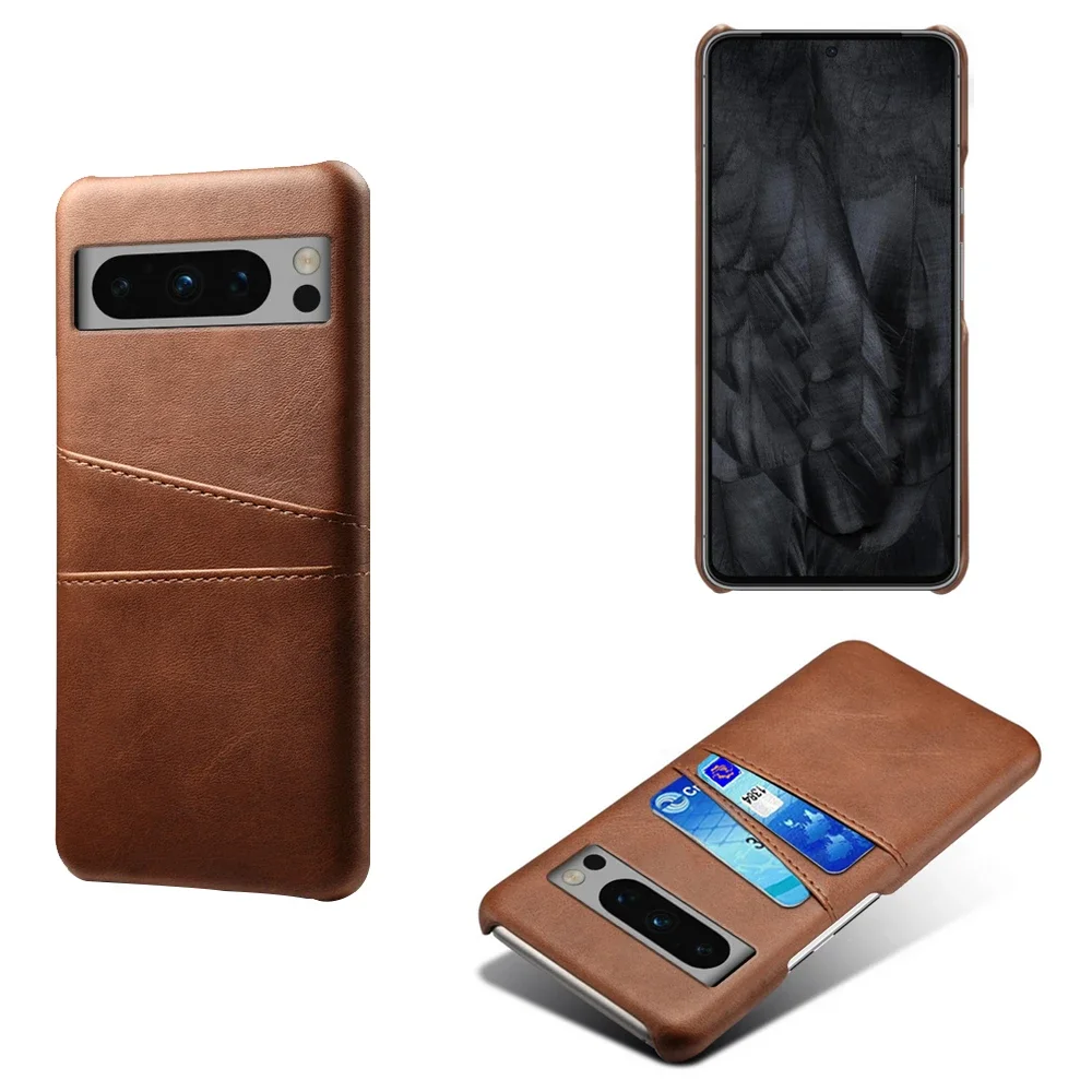 Una caja de cuero marrón para un teléfono celular