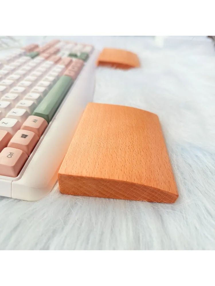Reposamanos de madera de nogal y haya, dos manos, una mano, soporte para mano izquierda, ergonómico, Teclado mecánico, soporte para mano, almohadilla para reposamuñecas, regalo