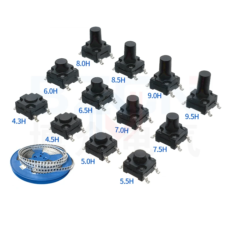 Interruptor a prueba de agua TS-G002, 6x6x4,3-4,5 h, 5,0 h, 5,5 h, 6,0 h, 9,5 h, botón táctil IP67, 20 unidades por lote - imagen 3