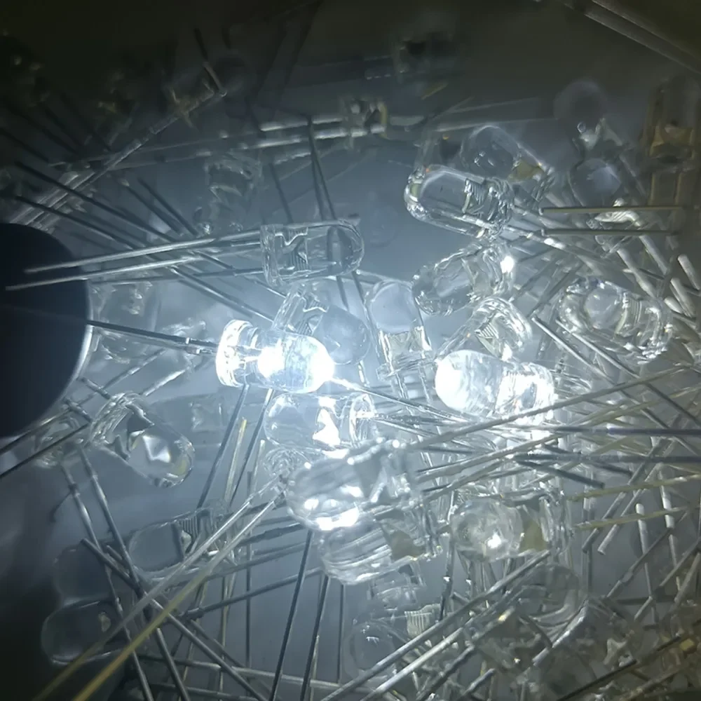 100 Uds F10 10mm LED 5 colores rojo azul amarillo verde blanco transparente 20mA 0,75 W lámpara de diodo emisor de luz LED redonda ultrabrillante - imagen 2