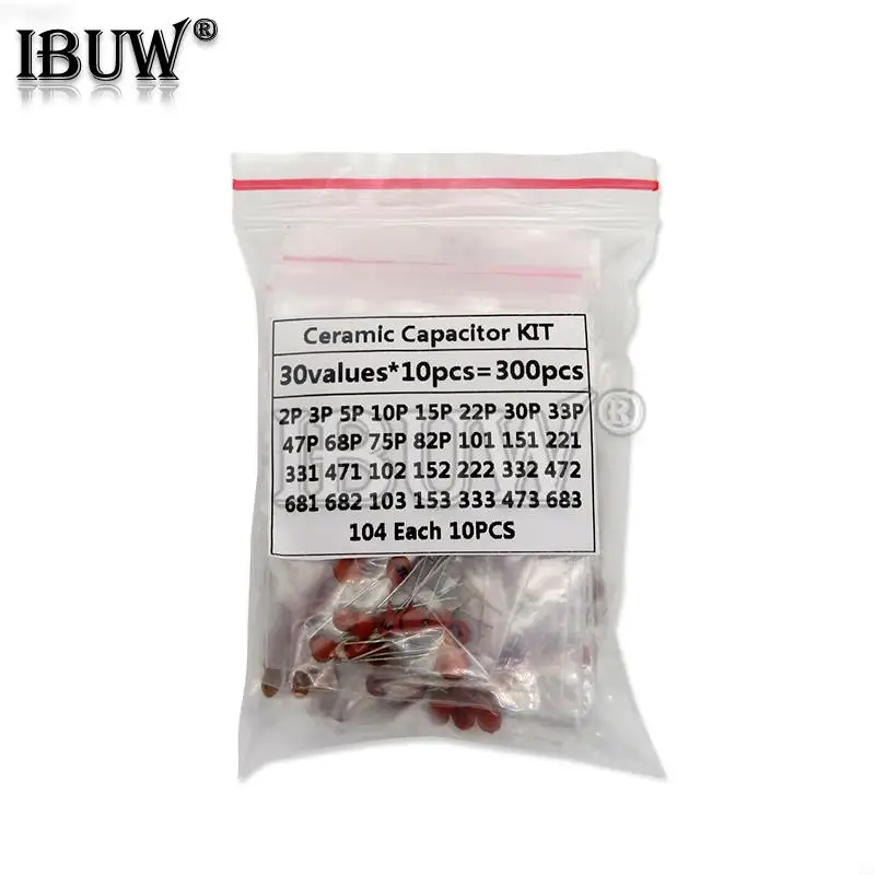 300 Uds = 30 tipos de condensador cerámico 2PF-0.1UF componente kit de muestras diy nuevo - imagen 2