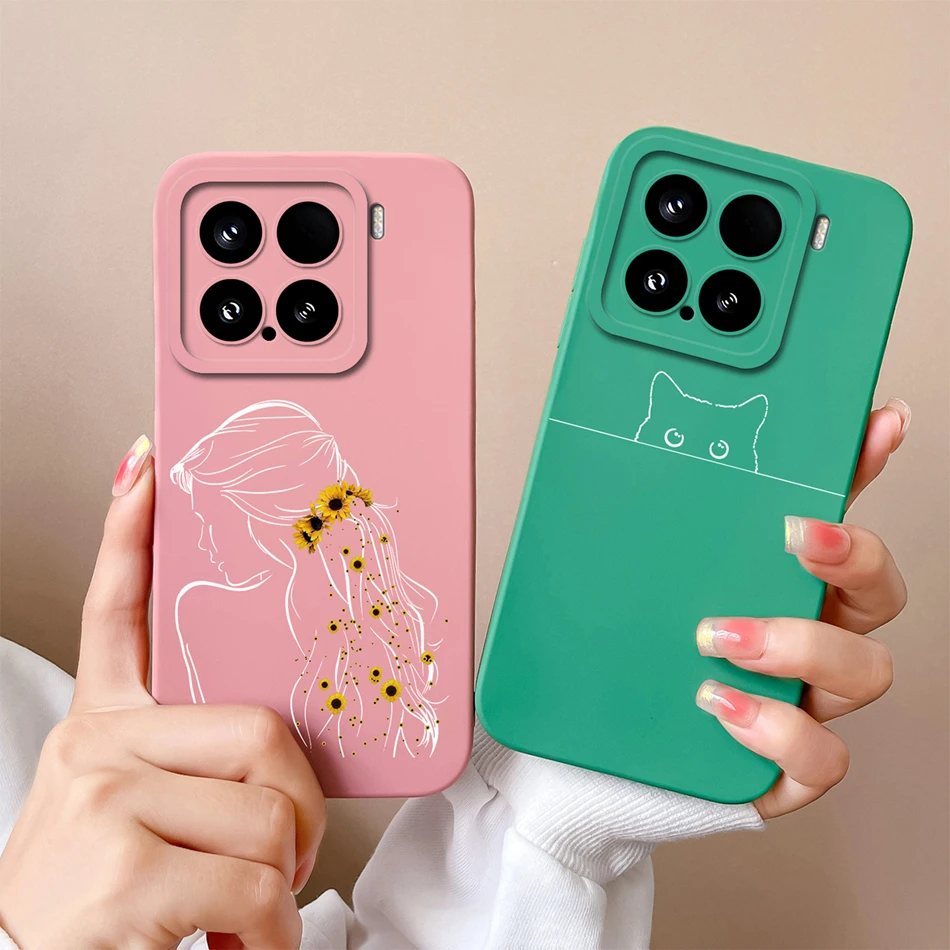 Para Xiaomi 15 Pro funda trasera de corazón de amor para Xiaomi15 15Pro protección de cámara de silicona líquida suave fundas de teléfono de mariposa - imagen 2