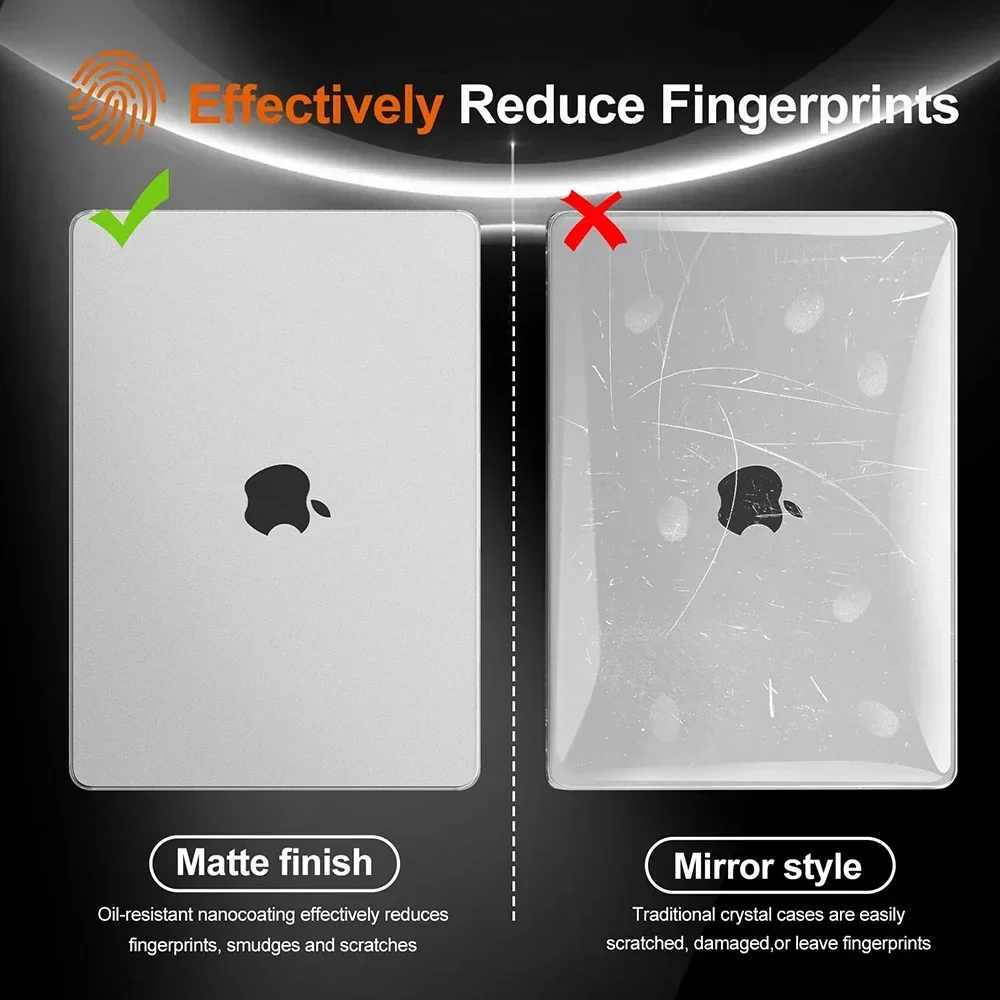 Funda transparente mate para portátil Macbook Air 13,6 M4 15 M3, cubierta esmerilada para Mac Book Pro 13 M1 M2 14 M4 16 2025, accesorios de funda - imagen 4