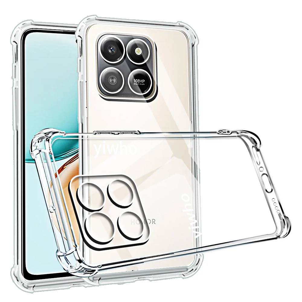 Funda de teléfono transparente para Honor X7d X7c X6c X8c X9c, carcasa trasera de TPU suave transparente para Honor X7 X6 X8 X9 C D, lente protectora