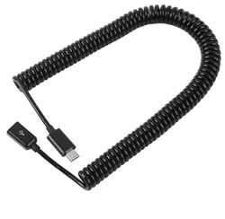 Cable espiral de extensión Micro USB-B macho-hembra