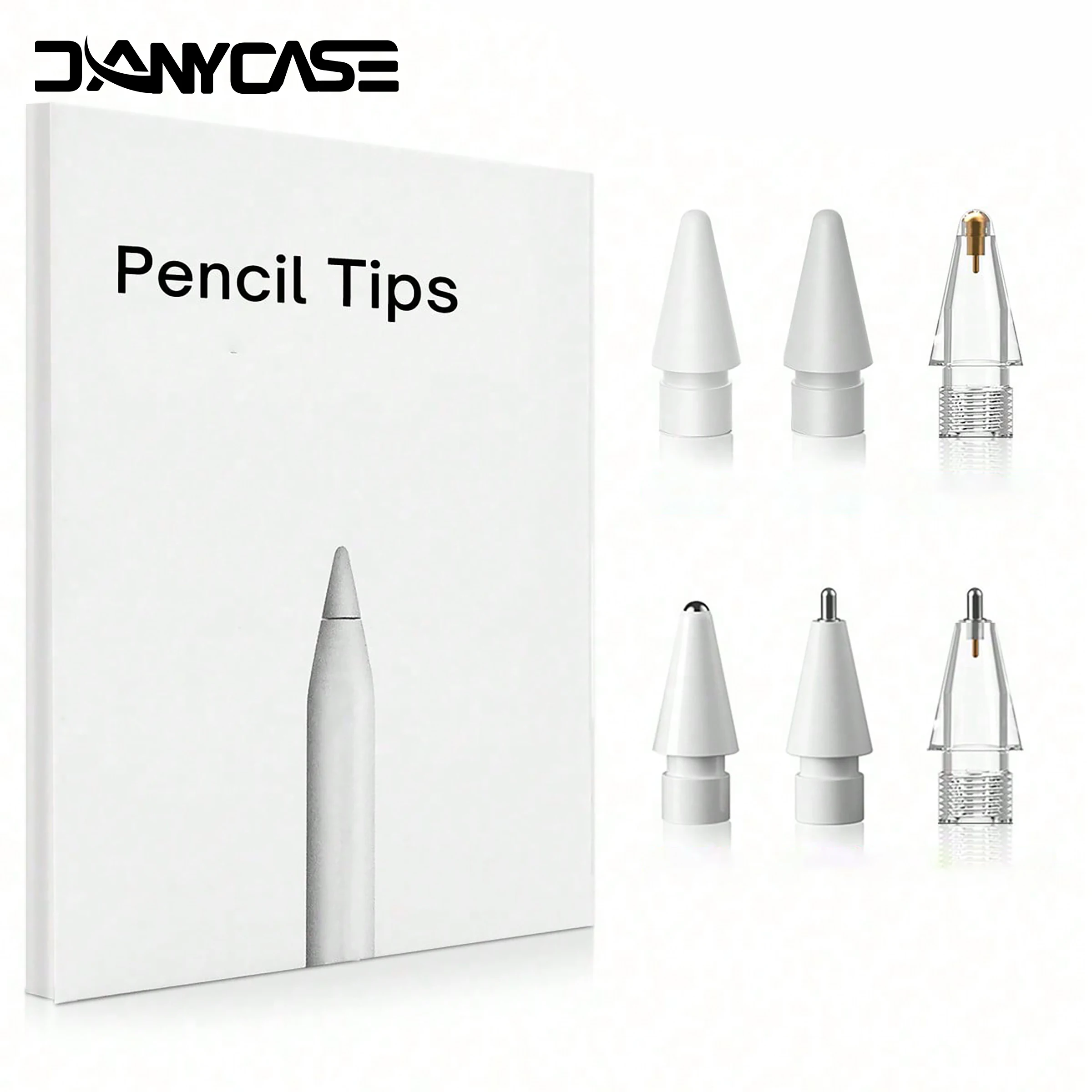 Puntas de lápiz para Apple de doble capa, 6 uds., 2B, HB, punta fina y punta transparente para Apple Pencil, lápiz óptico para iPad de 1a y 2.a generación - imagen 2