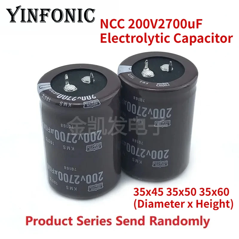 2 unids/lote NCC 200V2700uF 35x45-35x50-35x60mm 105 grados condensador electrolítico PSU a presión