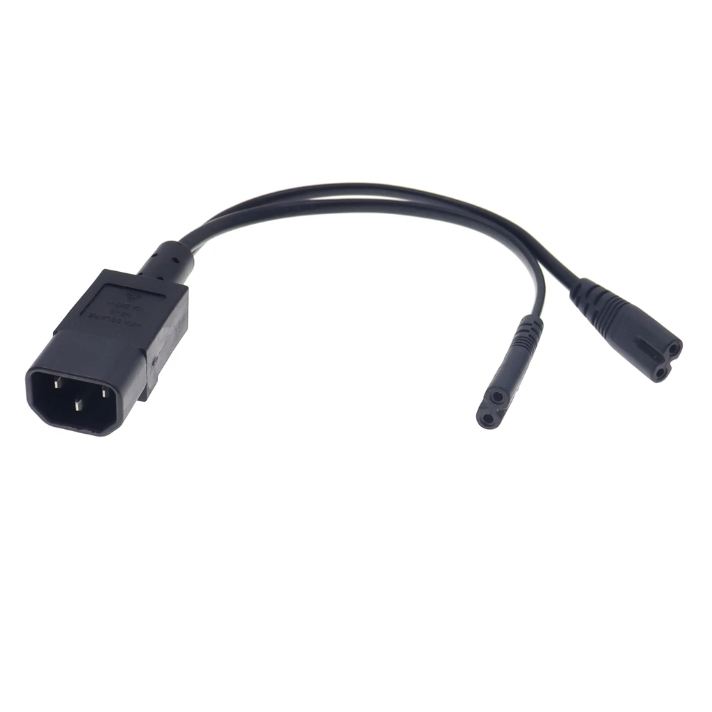 Cable adaptador divisor hembra Dual IEC 320 C14 a C7 + C7, Cable corto a dos salidas, 2.5A, 250V - imagen 4