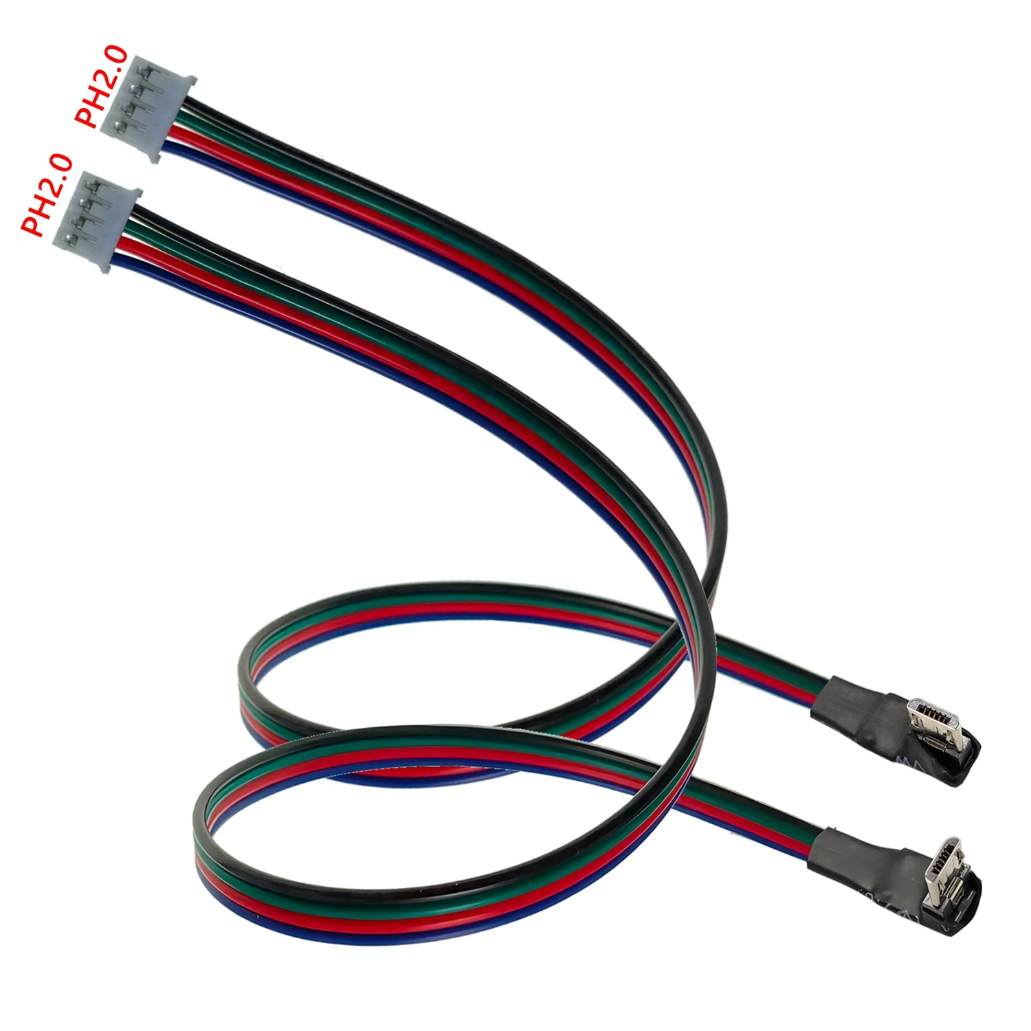 Cable de conexión de 4 pines Micro mini USB tipo C macho hembra par enchufe de cableado con Cable de Terminal PH2.0 longitud 30CM