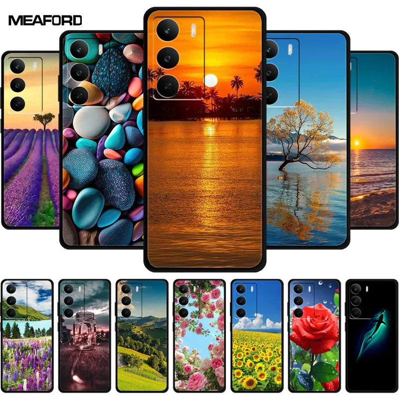 Funda para Realme C71 4G, Funda suave de silicona TPU para teléfono Realme C 71 RealmeC71, Funda protectora a prueba de golpes, carcasa de flores