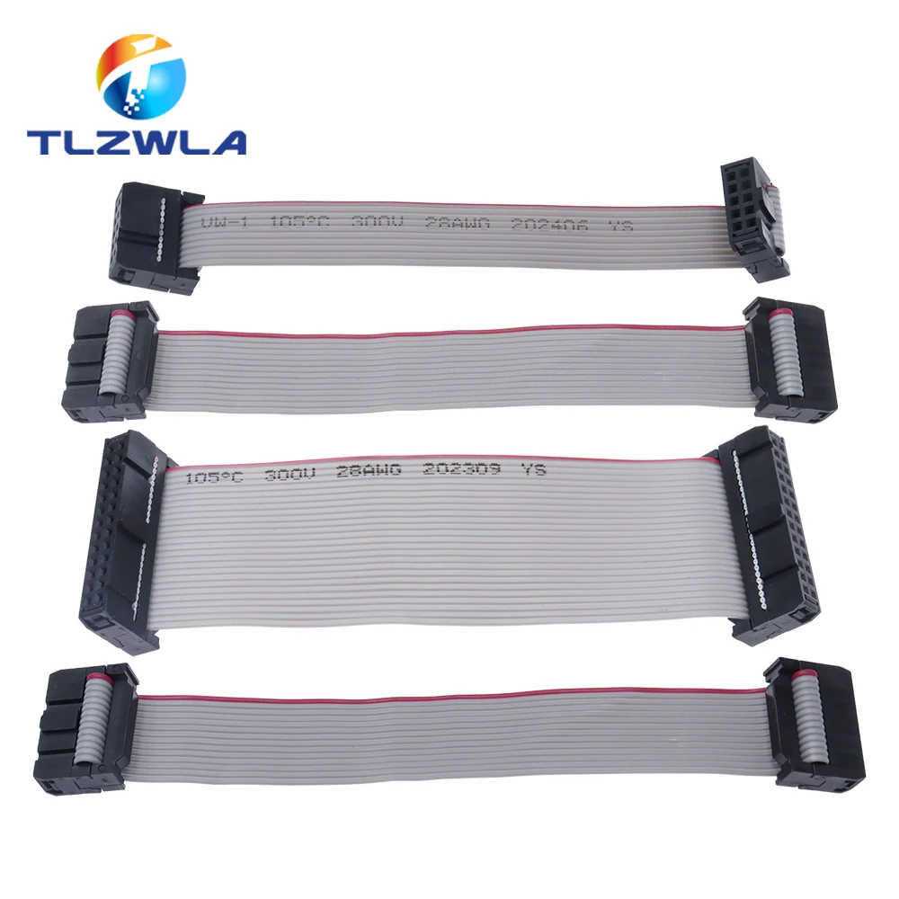 1 Uds. Cable de datos de cinta plana gris JTAG ISP de paso de 2,54mm FC-6/8/10/12/14/16/18/20/24/26/30/34/40/50 pines para cabezal de caja DC3 F/F IDC - imagen 4