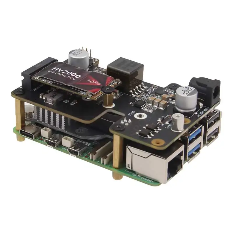 Raspberry Pi 5 X1012 POE y PCIe a M.2 NVMe SSD Board Pi5 2280 Power over Ethernet - imagen 3