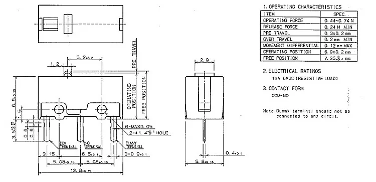 Microinterruptor de ratón D2FC Original, D2FC-F-K microinterruptor (50 M)-RZ, D2FC-F-7N general, 10M, 20M, 50 millones de tiempo de vida útil, 2 uds./lote, nuevo - imagen 4