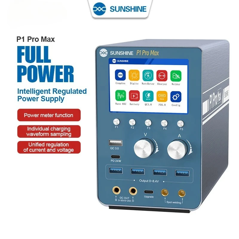 SUNSHINE P1 Pro max medidor de potencia CC inteligente 28V 6A pantalla de forma de onda reparación de cortocircuito soldadura QC/PD carga rápida potencia de arranque - imagen 2