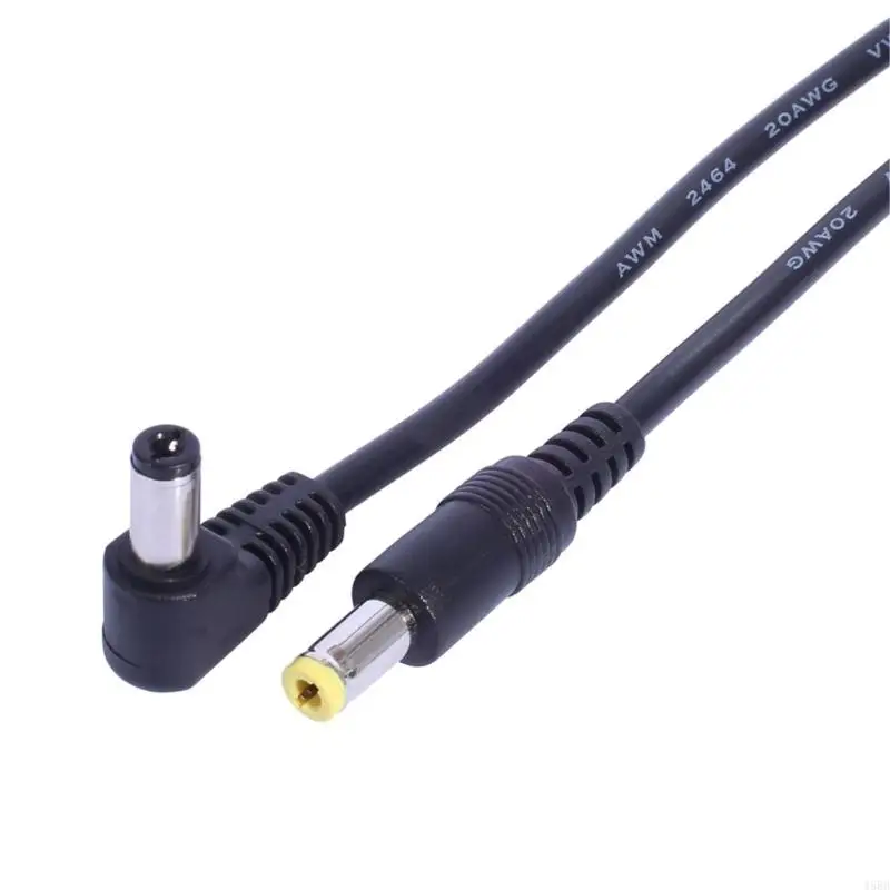 Enchufe de alimentación CC en forma de L, 5,5x2,1mm macho a 5,5mm x 2,5mm macho, conector de ángulo de 90 grados con Cable conector 20AWG para cámaras CCTV - imagen 2