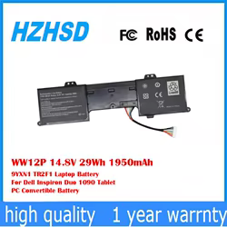 WW12P 14,8 V 29Wh 1950mAh 9YXN1 TR2F1 batería del ordenador portátil para Dell Inspiron Duo 1090 Tablet PC batería Convertible