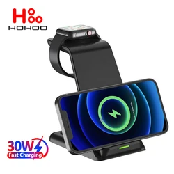 Base de carga inalámbrica 3 en 1 para móvil, reloj y AirPods