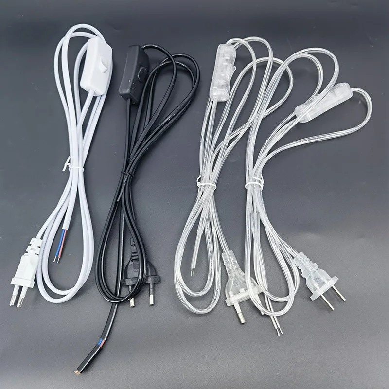 Cable de alimentación de CA de 1,8 m, interruptor de encendido y apagado, cables de extensión de dos pines, tipo Cable, línea adaptadora para lámpara de luz LED, enchufe UE EE. UU. - imagen 2