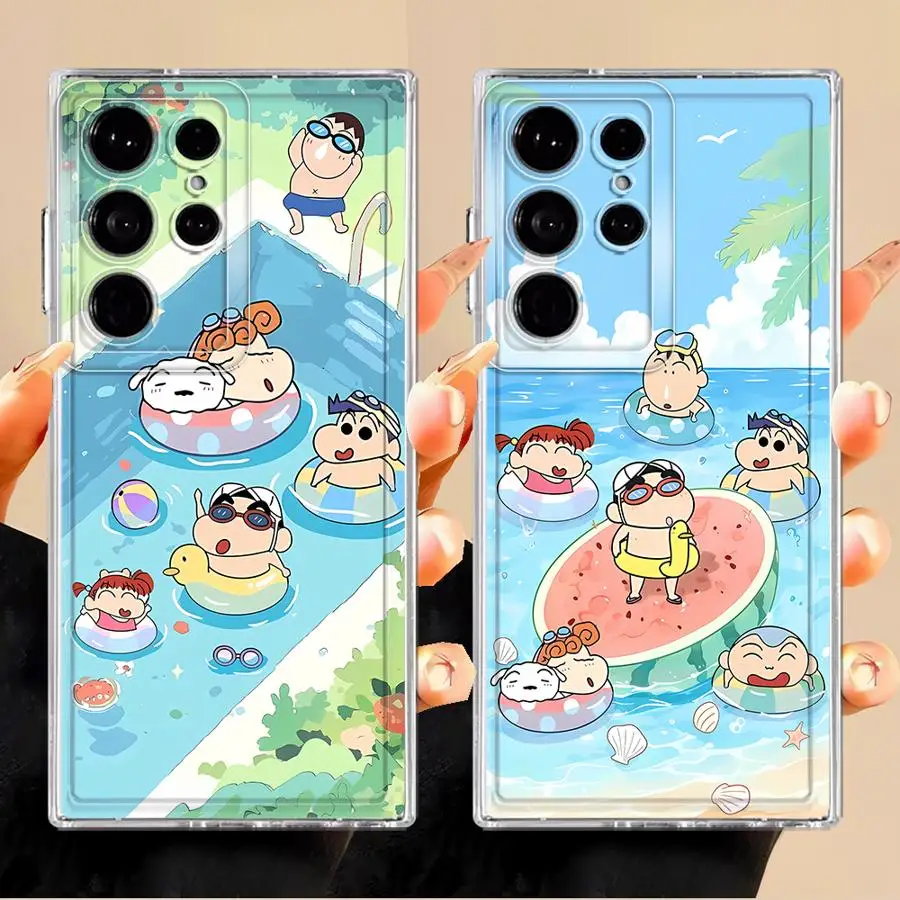 Funda Protectora para Teléfono con Diseño de Crayones Shinchan para Samsung Galaxy S25 Edge S24 S26 S22 FE Note 20 Ultra 10 S23 Ultra S20 Plus S21 - imagen 2