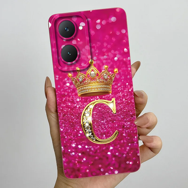 Para Vivo Y18 Y18i Y18e Y28s 5G funda de silicona suave corona letra para Vivo Y03 Y03T funda Fundas Coque VivoY03 V2332 carcasas de parachoques - imagen 5