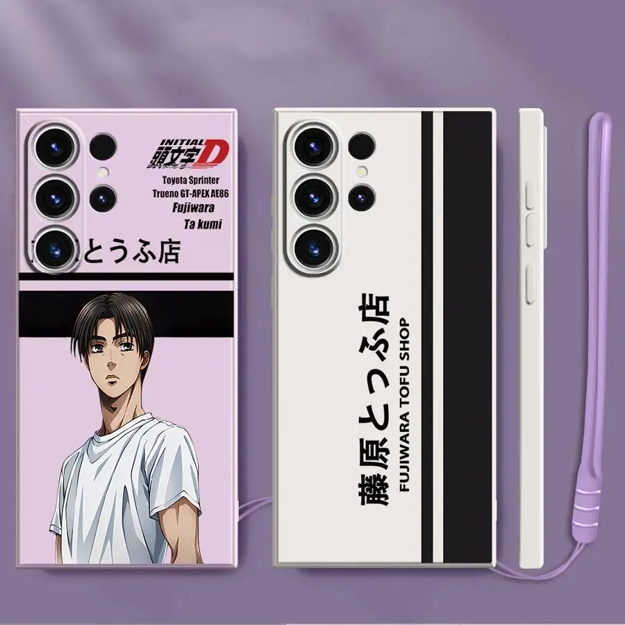 Funda para Samsung Galaxy Note 20 10 Ultra S25 Edge S21 Plus S24 FE S23 S22 Ultra S20 funda suave Anime iniciales D coche