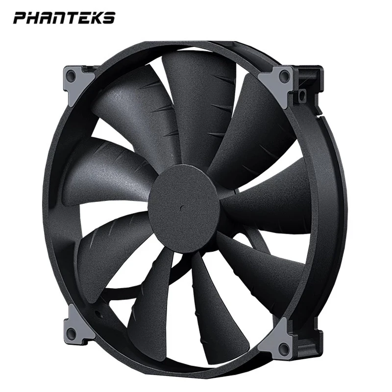 PHANTEKS-ventilador de refrigeración silencioso F200SP para ordenador, cojinetes hidráulicos de 200mm, 3 pines, con alto volumen de aire, color negro