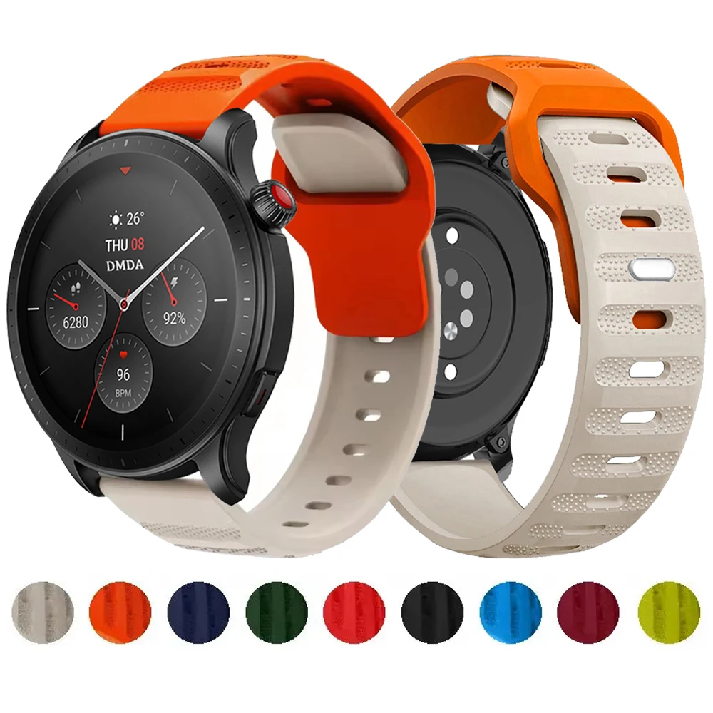 Correa de silicona de 22mm y 20mm para Amazfit GTR 4/GTS 4 Huawei Watch 4/3/GT3-2 Pro, correa suave y transpirable para Samsung Galaxy Watch 7/6/5